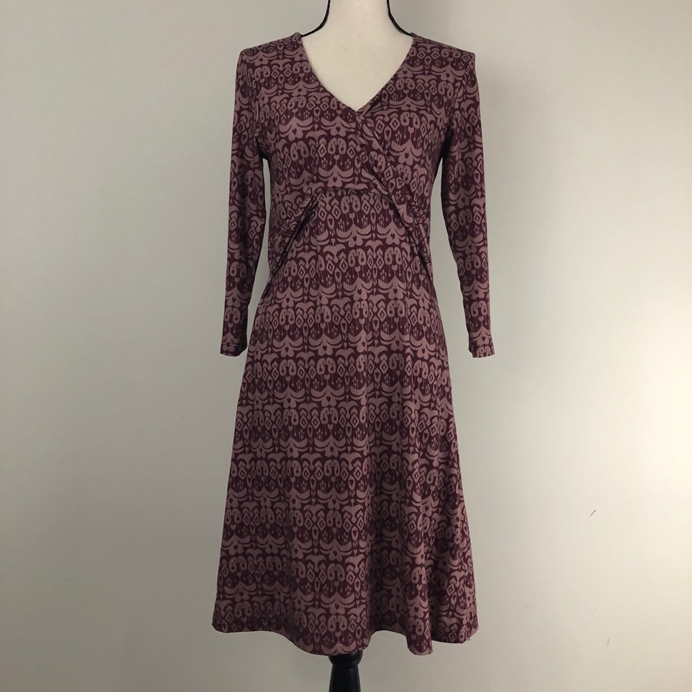 Prana 3/4 sleeve Print Stretch Dress